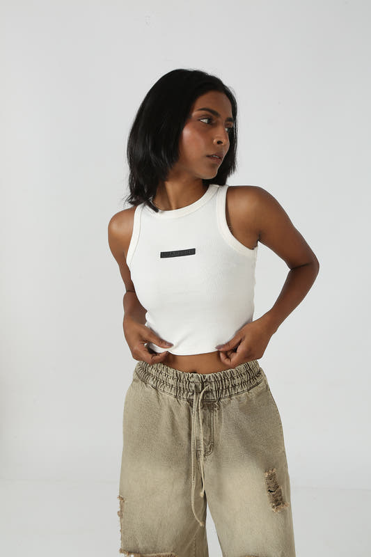 Chapter2Drip Off-White halter crop top — view 2