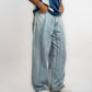 Light Blue Brushed Baggy jeans