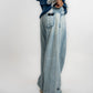 Light Blue Brushed Baggy jeans
