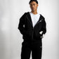 Black Everyday Zipper Hoodie + Sweatpants Set