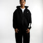 Black Everyday Zipper Hoodie + Sweatpants Set