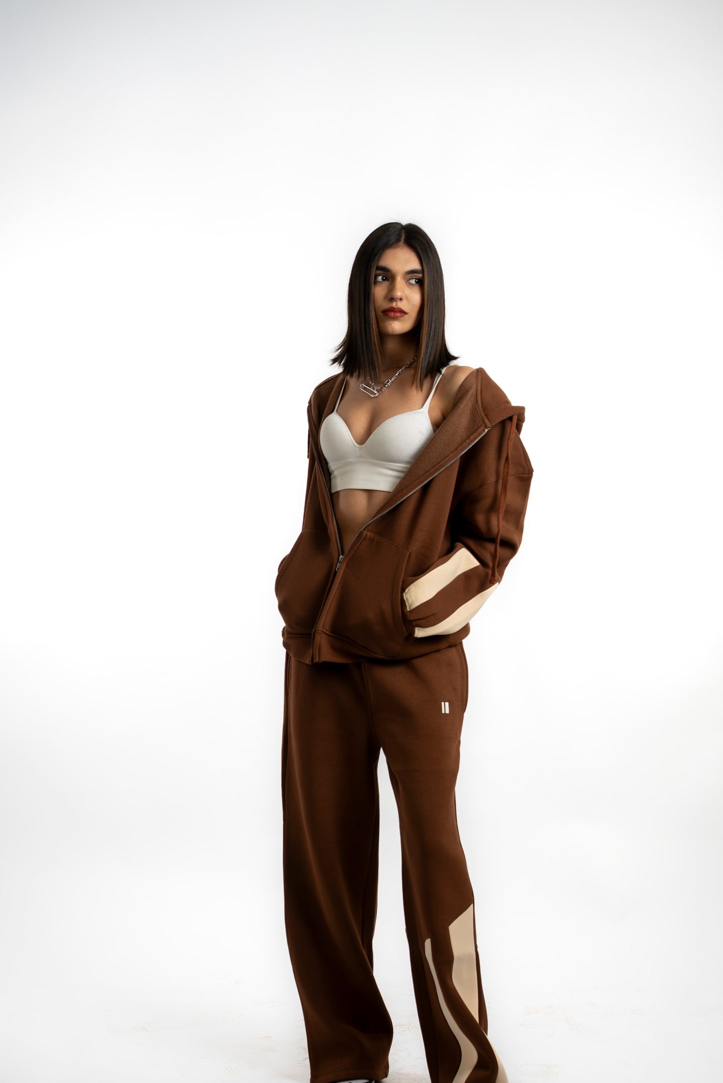 Mocha Everyday Zipper Hoodie + Sweatpants Set