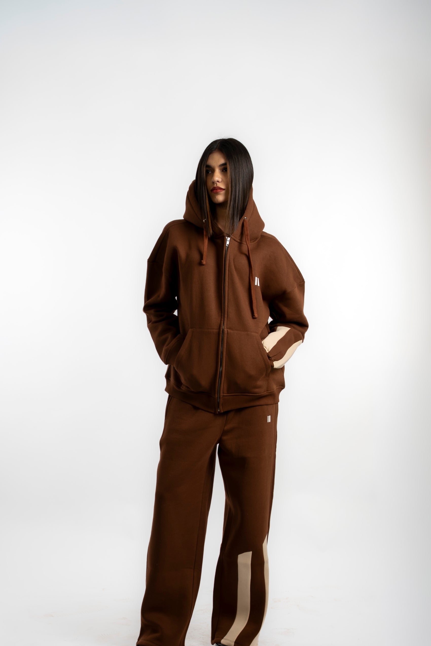 Mocha Everyday Zipper Hoodie + Sweatpants Set