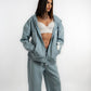 Pastel Blue Everyday Zipper Hoodie + Sweatpants Set