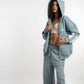 Pastel Blue Everyday Zipper Hoodie + Sweatpants Set