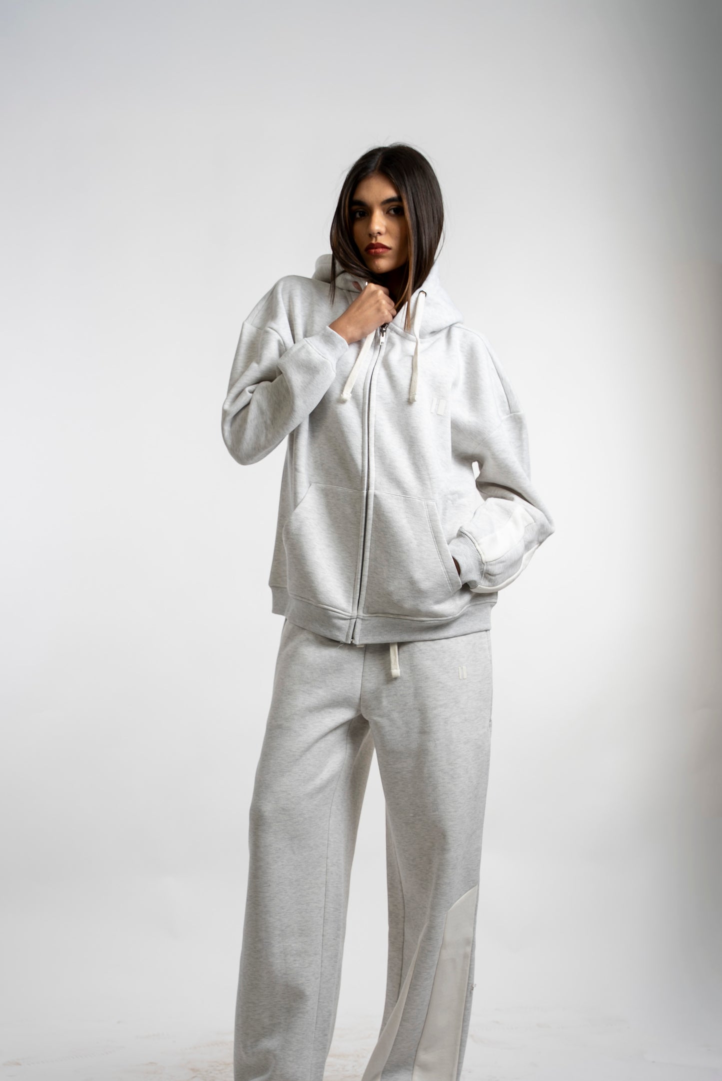 Grey Everyday Zipper Hoodie + Sweatpants Set