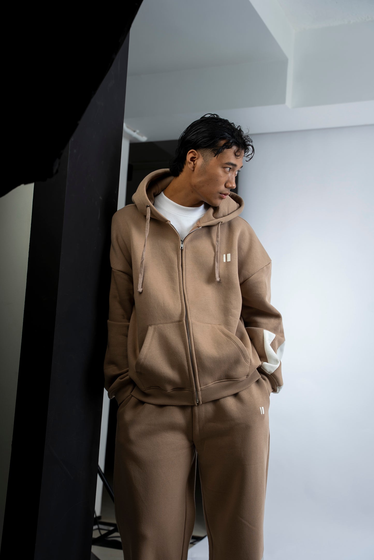 Dusty Coffee Everyday Zipper Hoodie + Sweatpants Set