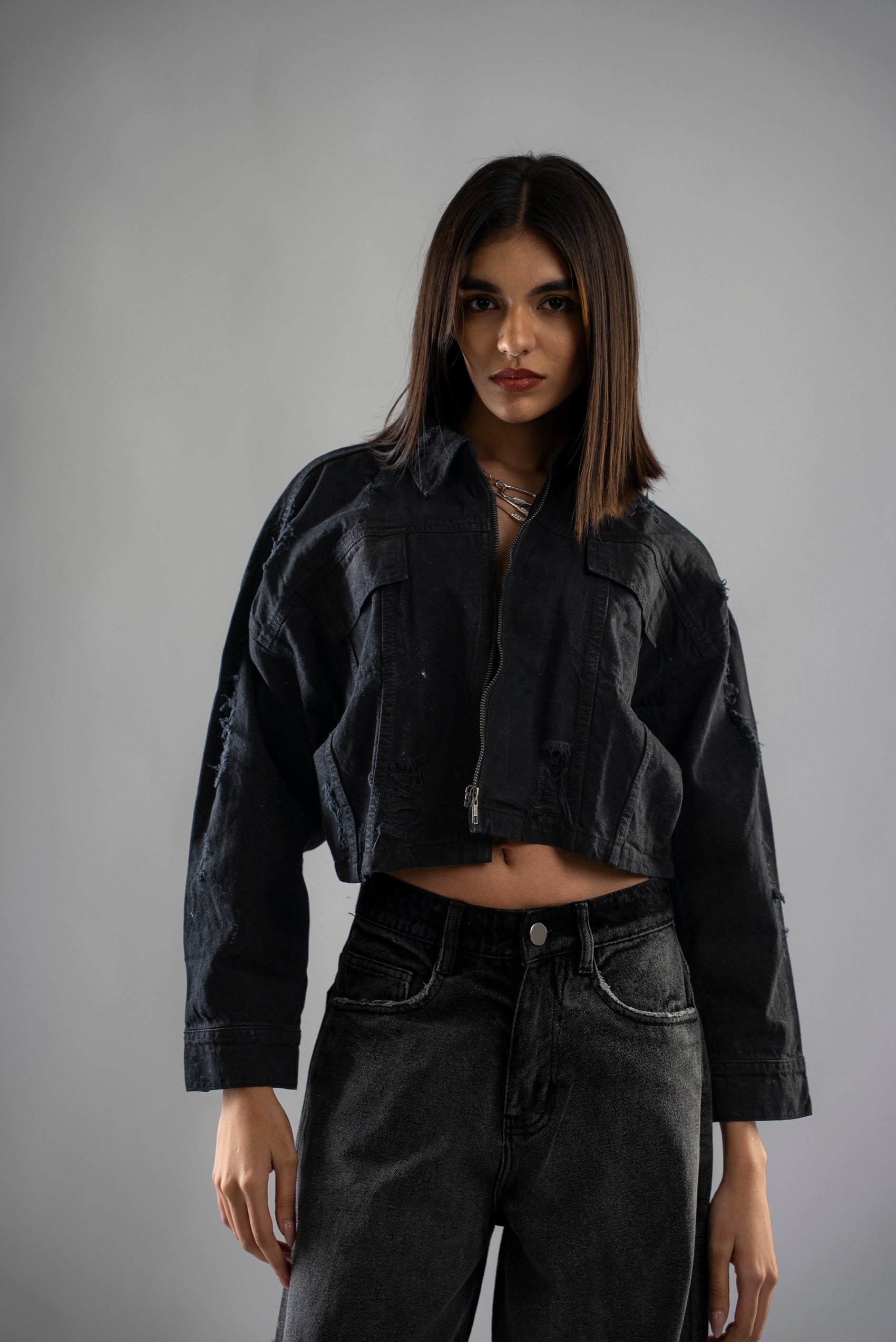 Black Cropped Jacket