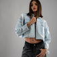 LIGHT BLUE CROPPED  JACKET