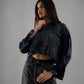 Acid Wash Blue-Grey Cropped Jacket