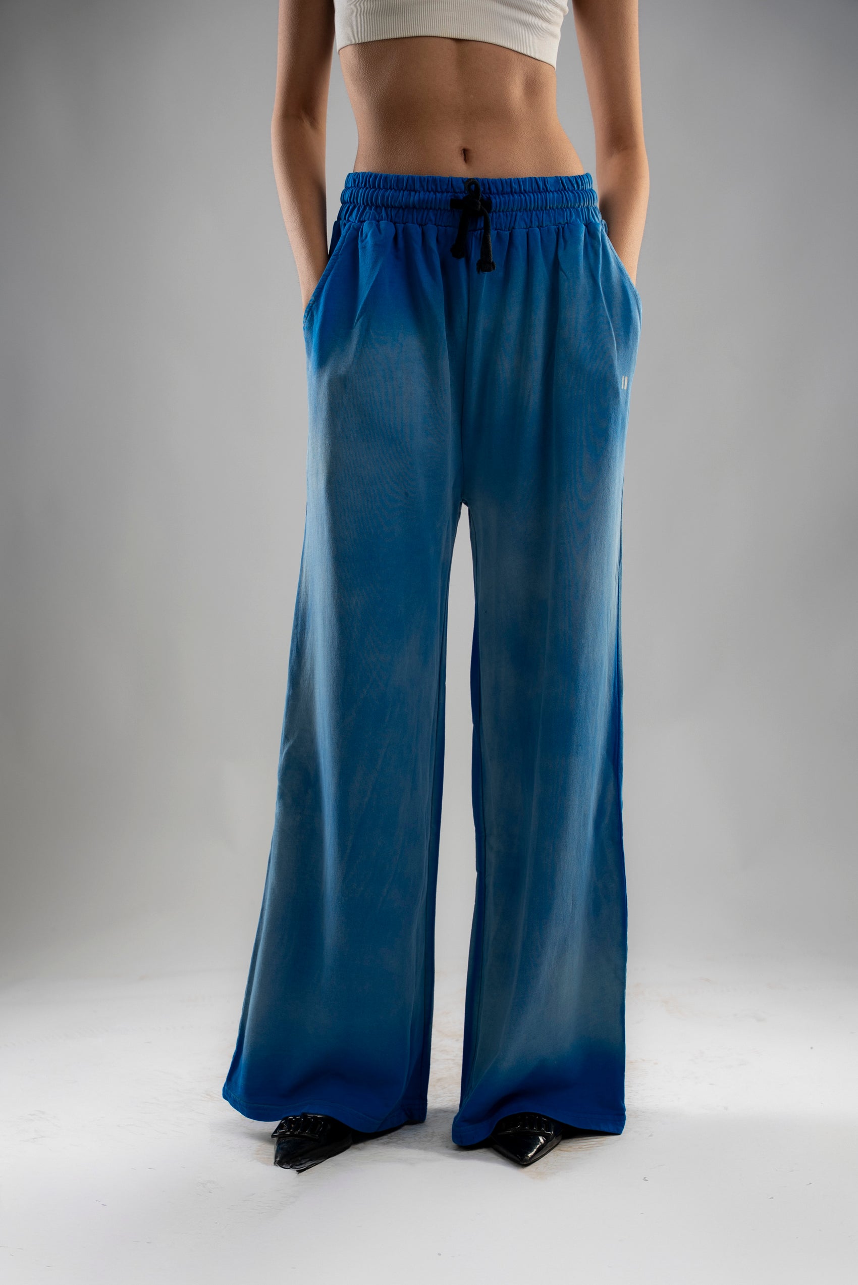 Spray Wash Baggy Joggers - Blue