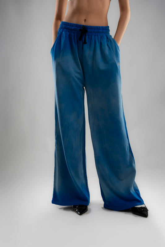 Spray Wash Baggy Joggers - Blue