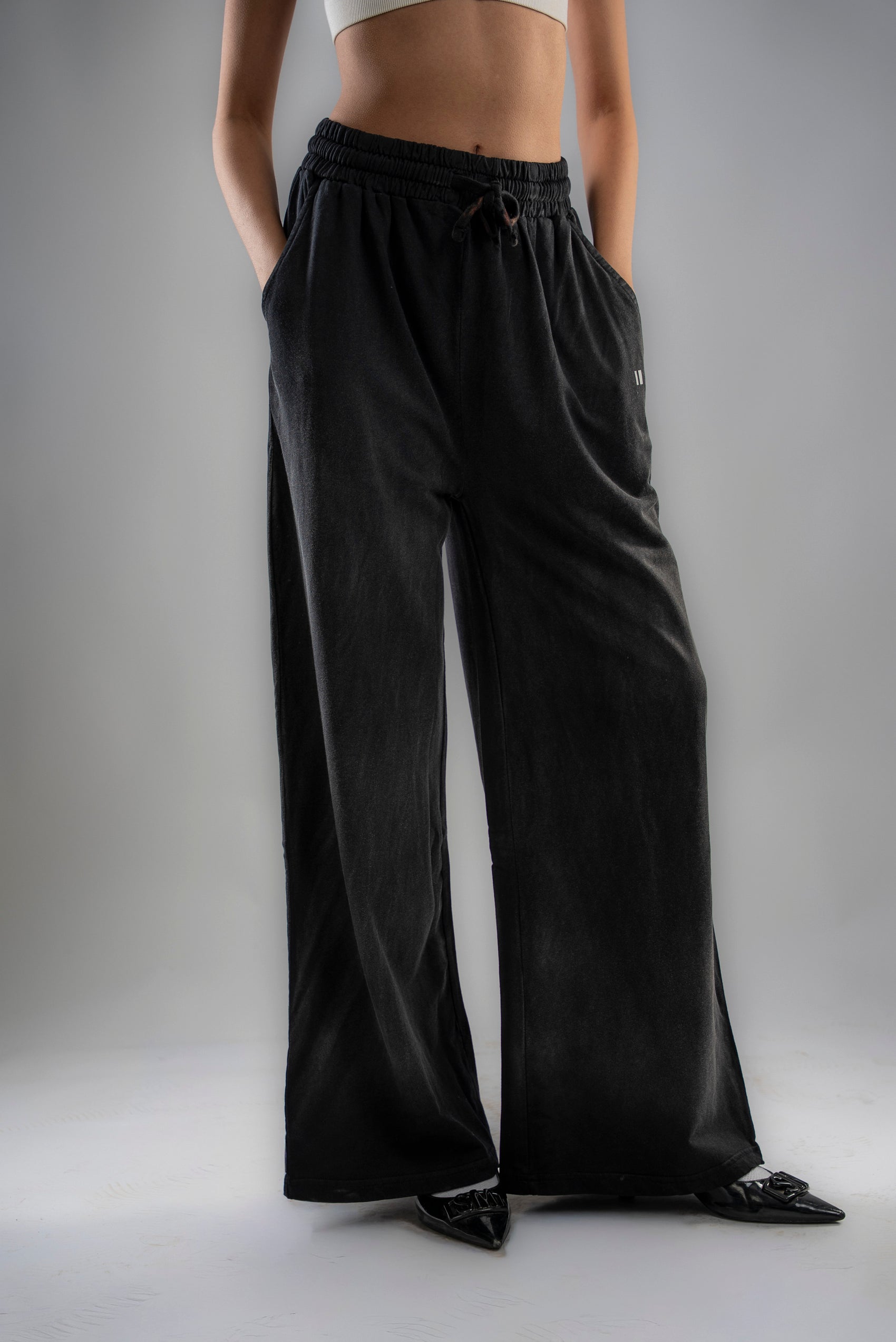 Spray Wash Baggy Joggers - Black