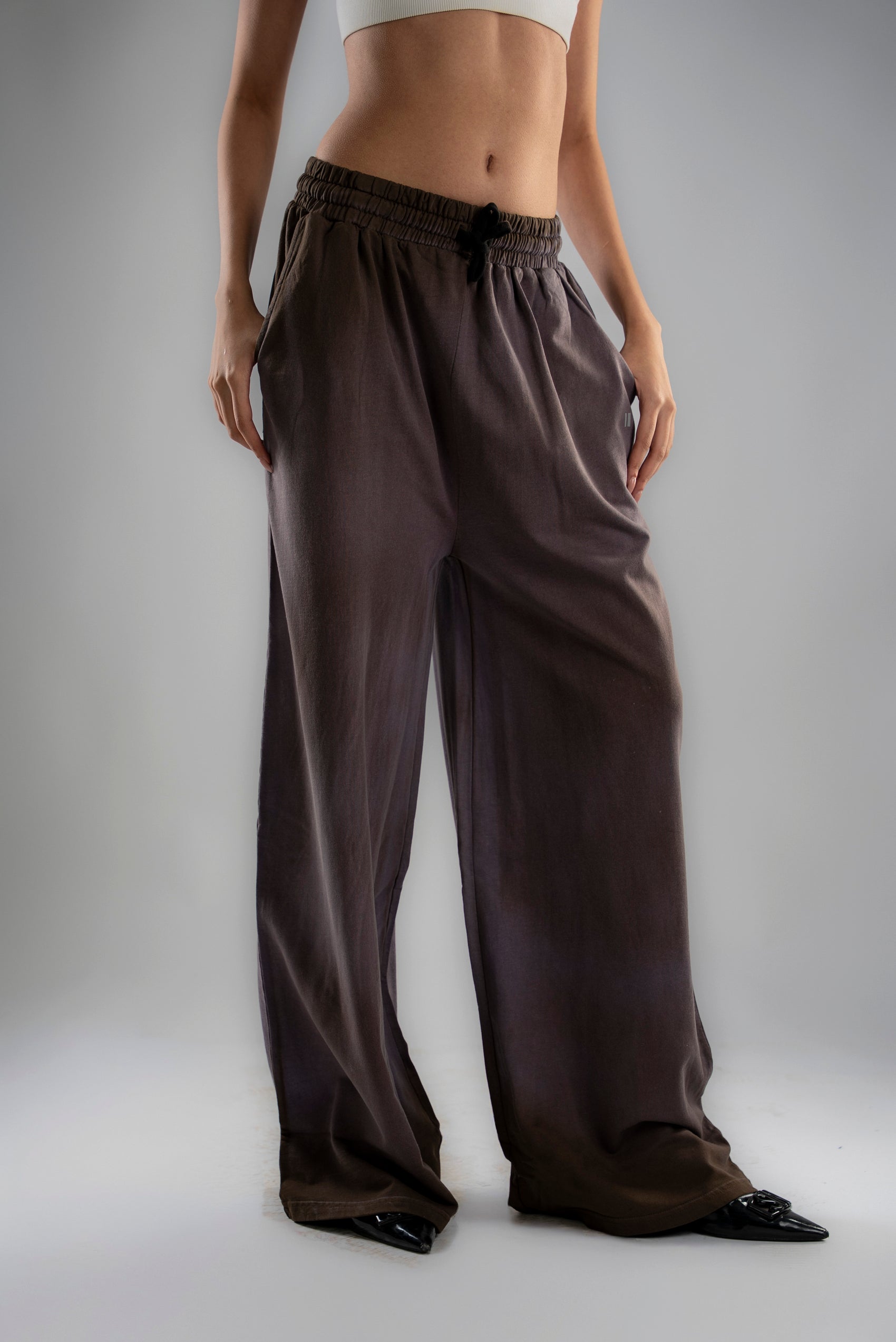 Spray Wash Baggy Joggers - Brown