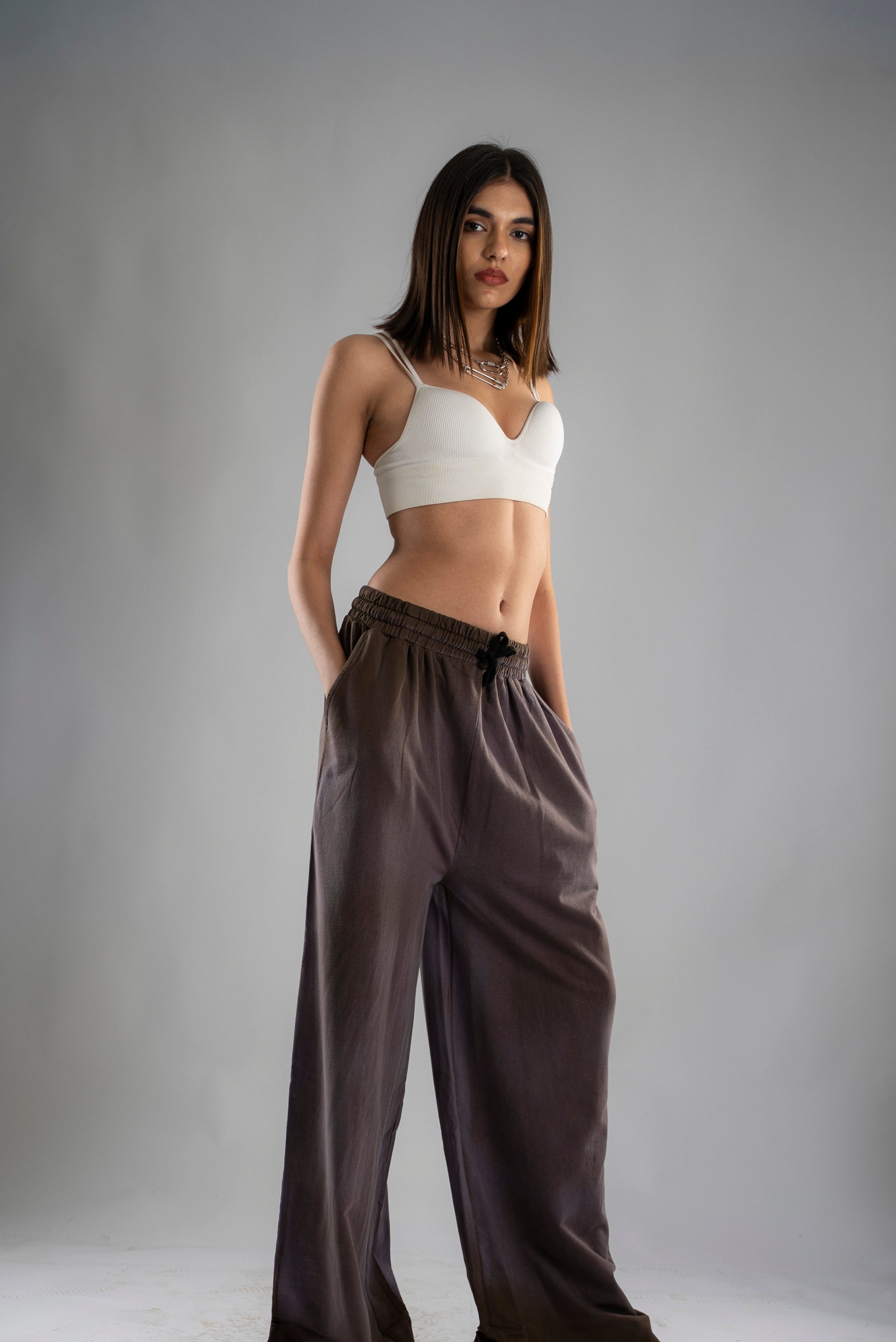 Chapter2Drip Brown spray-wash baggy joggers — view 2