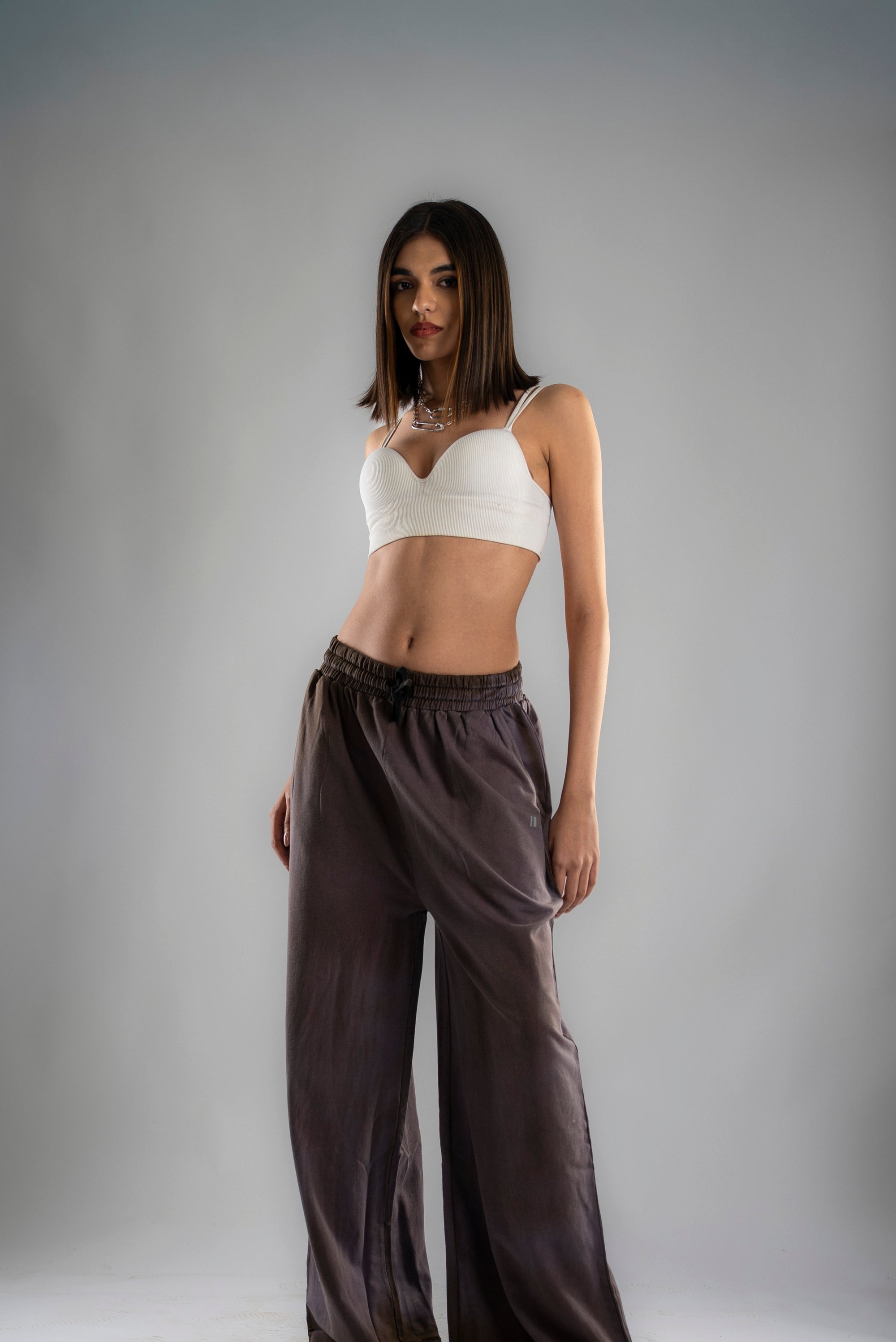 Spray Wash Baggy Joggers - Brown