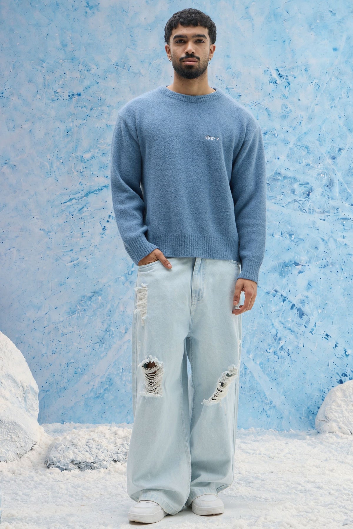 Dusty Blue Basic Sweater
