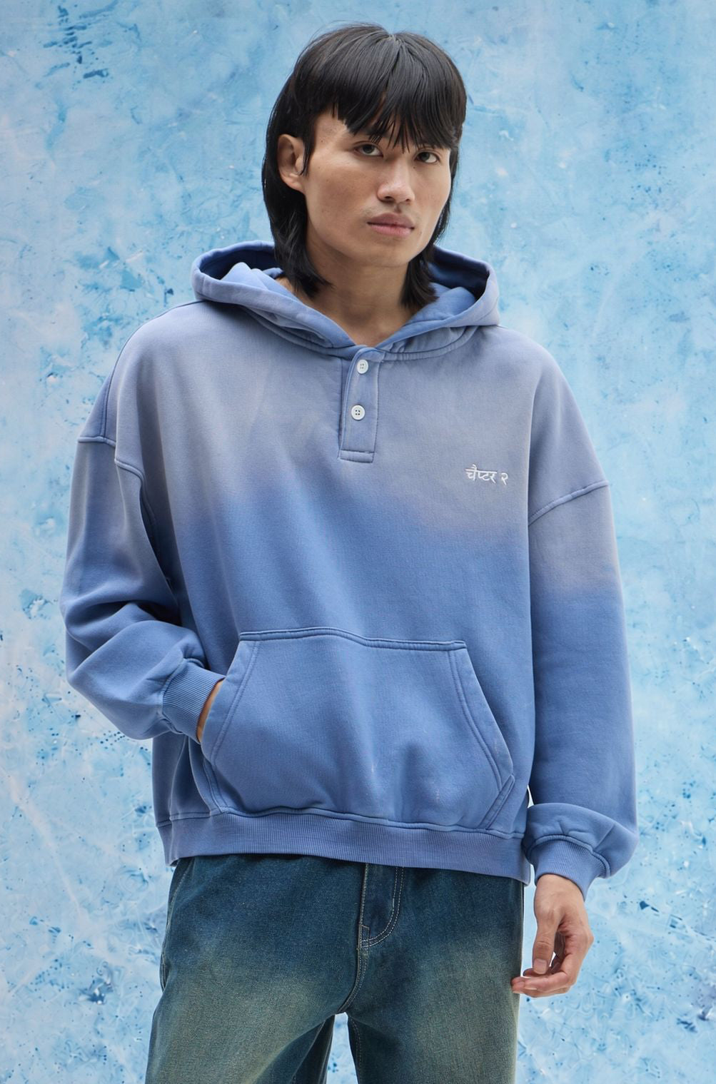 Dusty Blue Polo Hoodie