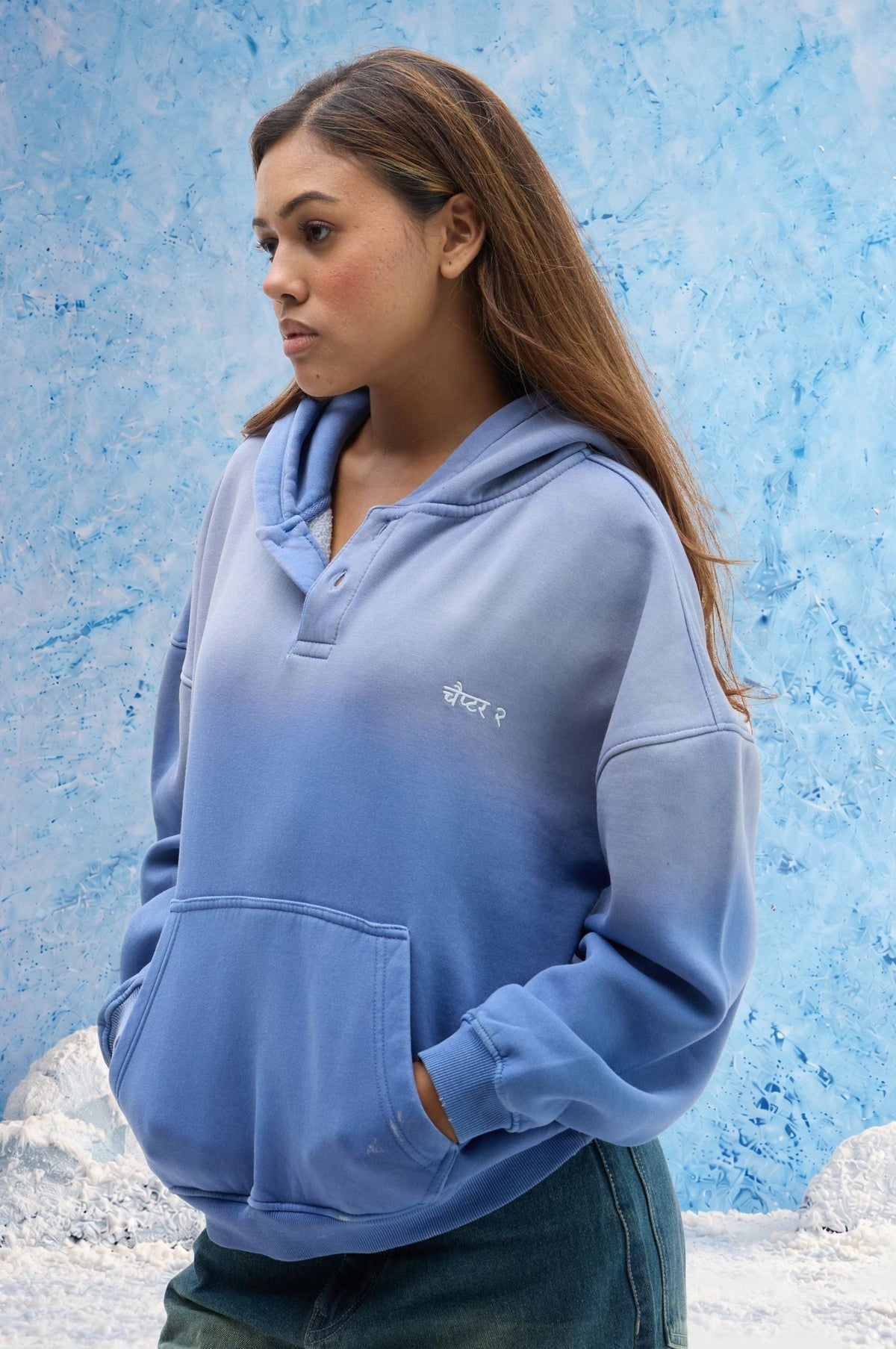 Dusty Blue Polo Hoodie