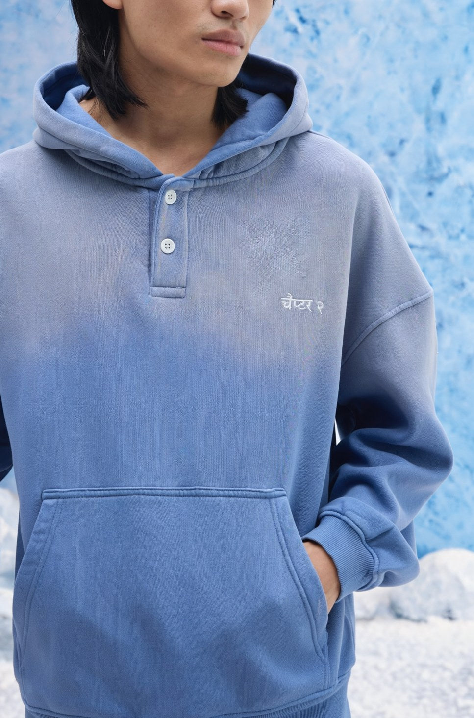 Dusty Blue Polo Hoodie