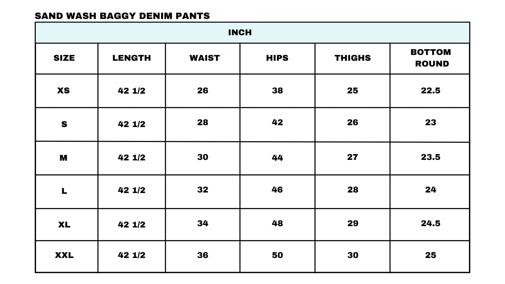 Size chart