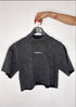 Black acid wash crop top