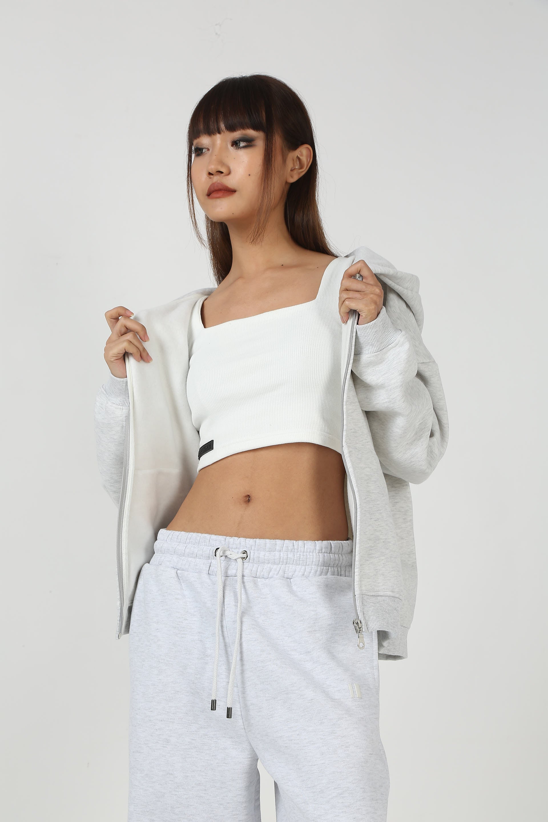 Grey Everyday Zipper Hoodie + Sweatpants Set