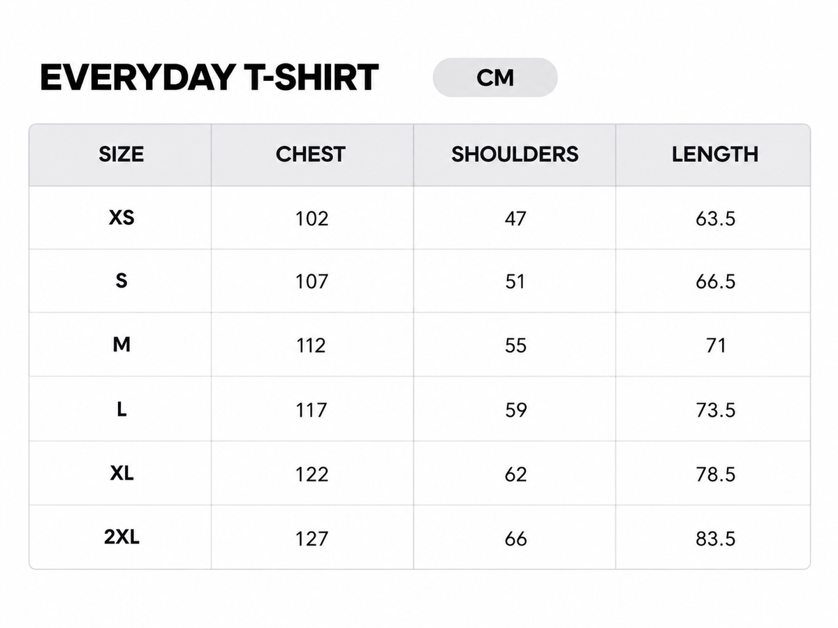 Size chart - CM