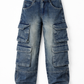 Stone Wash Denim Cargo Jr