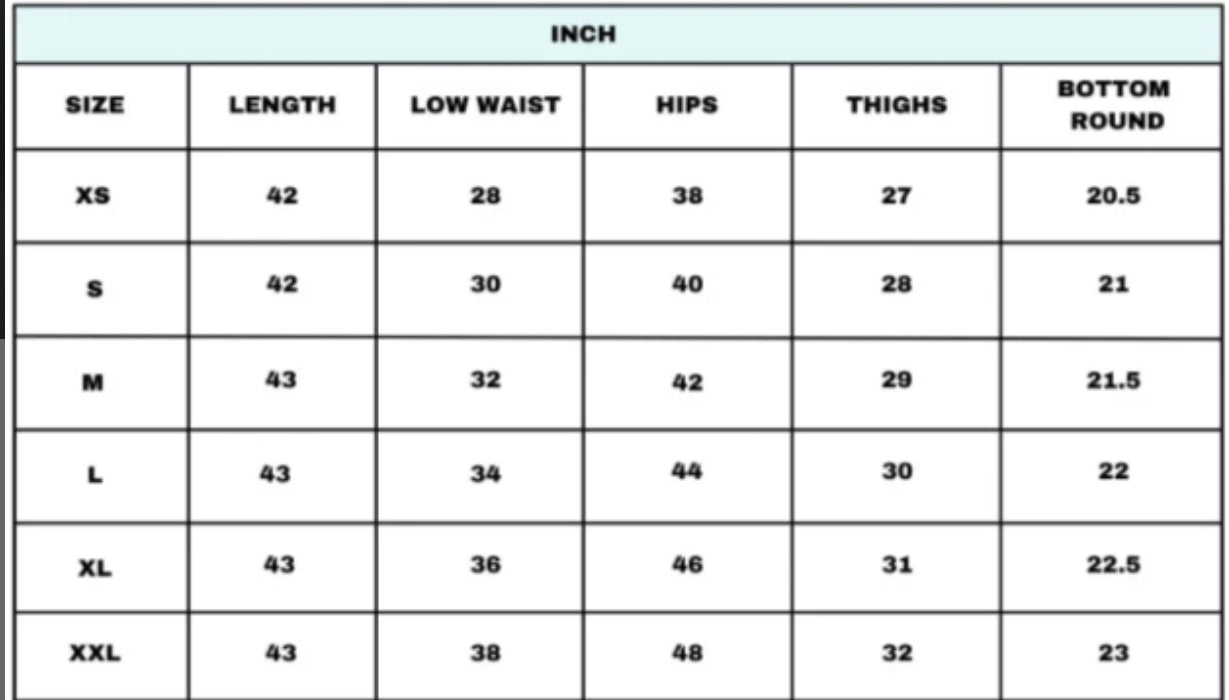 Size chart