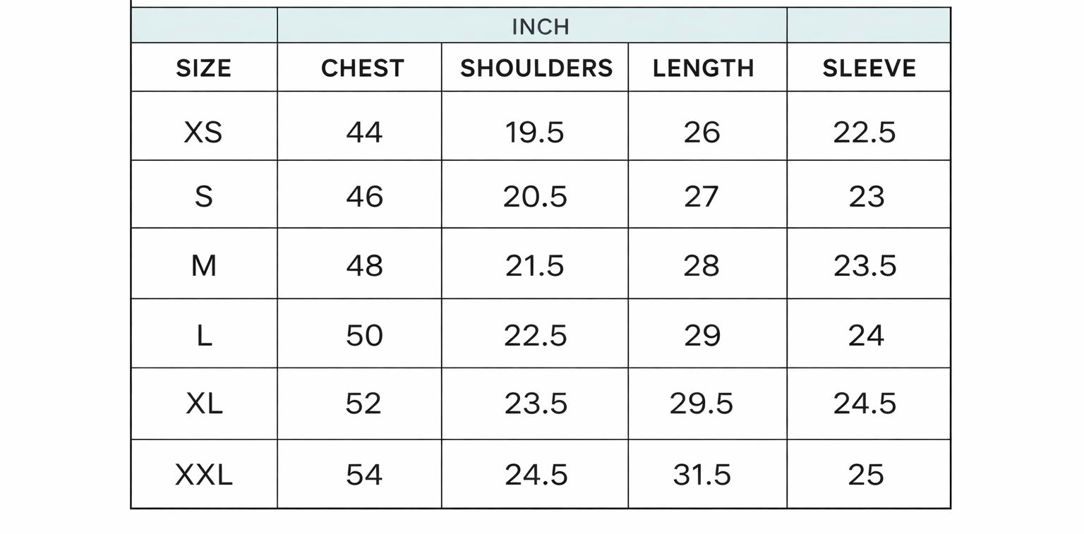 Size chart