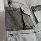 Enzyme Wash Utility Denim with multi-pocket design

