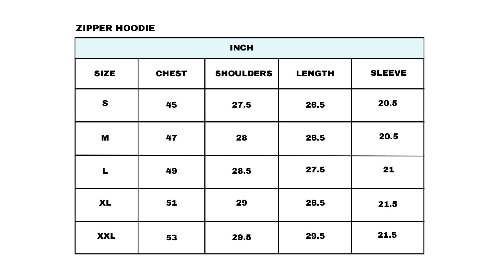 Size chart