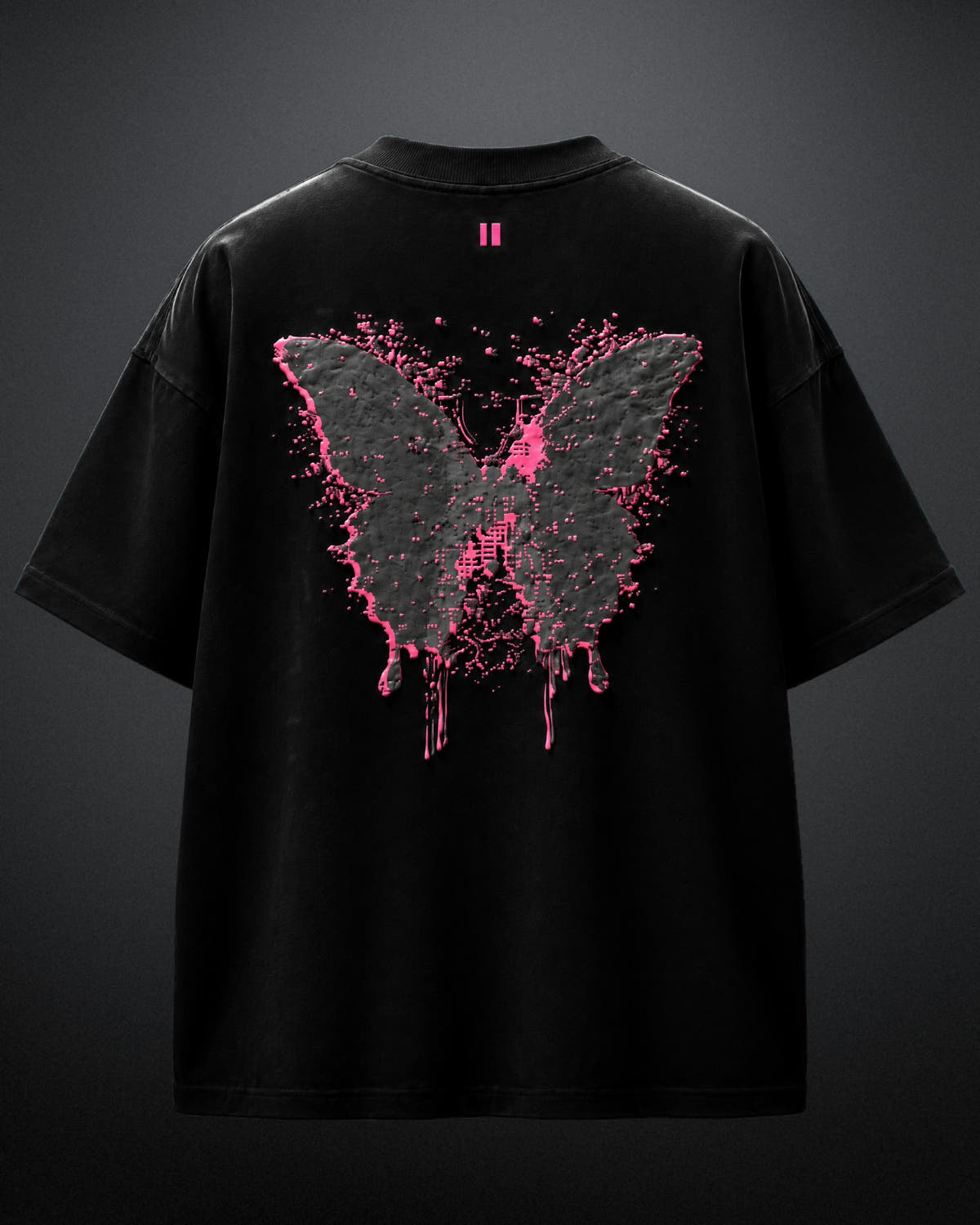 BLACK METAMORPHED BUTTERFLY T-SHIRT