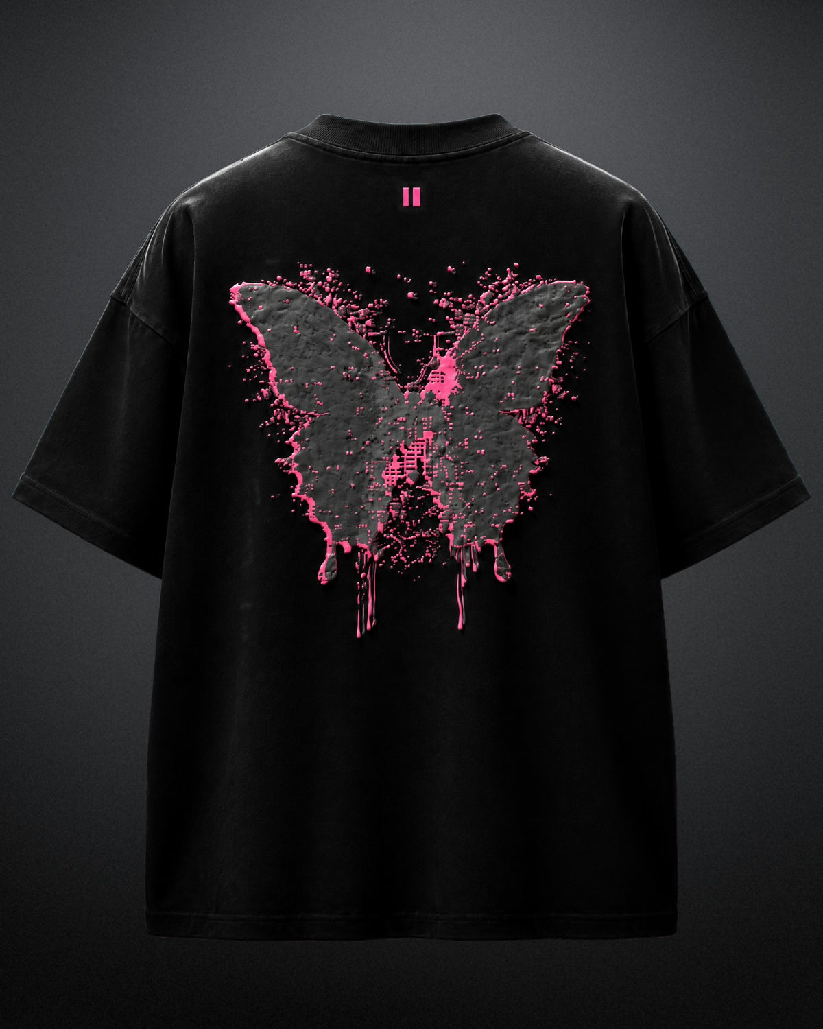 BLACK METAMORPHED BUTTERFLY T-SHIRT