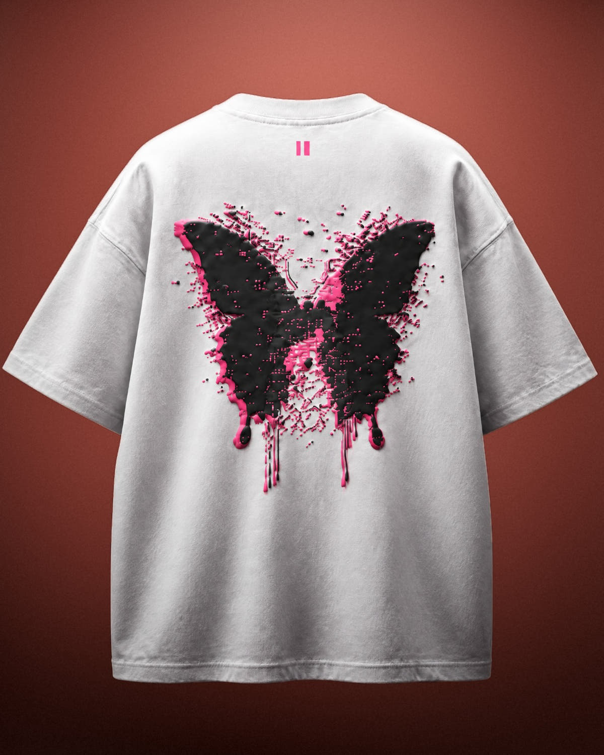 WHITE METAMORPHED BUTTERFLY T-SHIRT