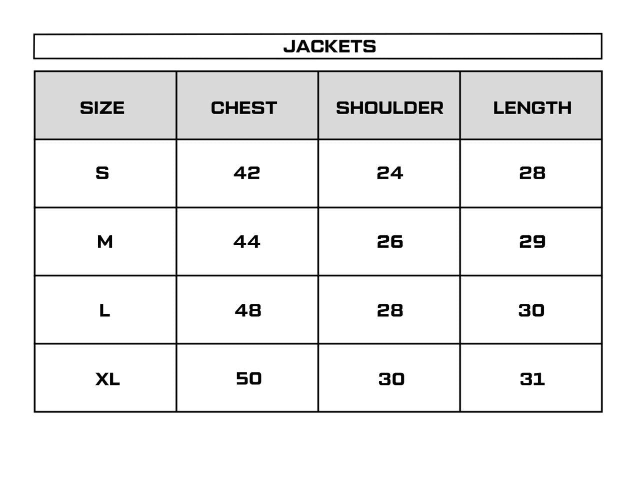 Size chart