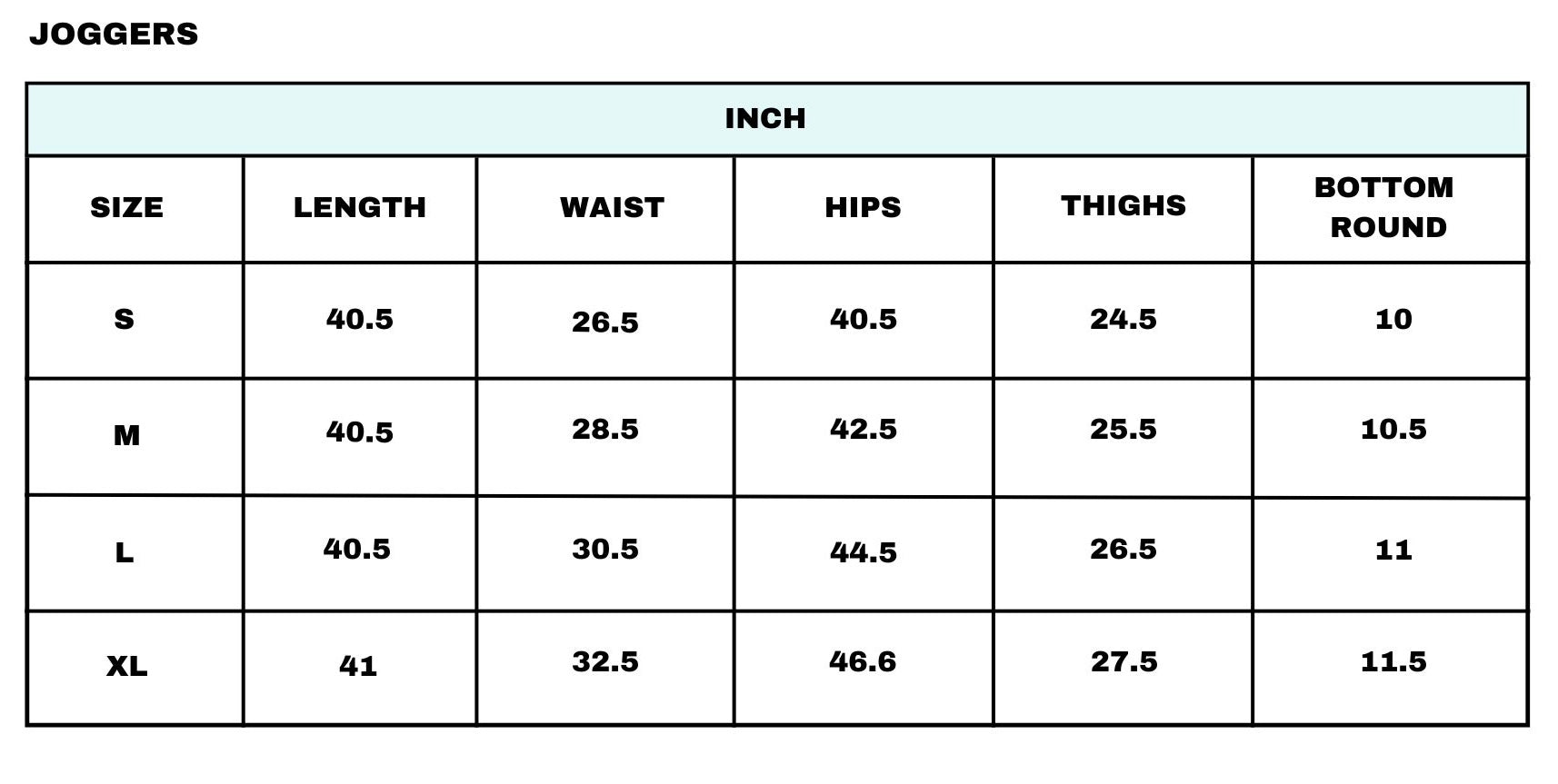 Size chart