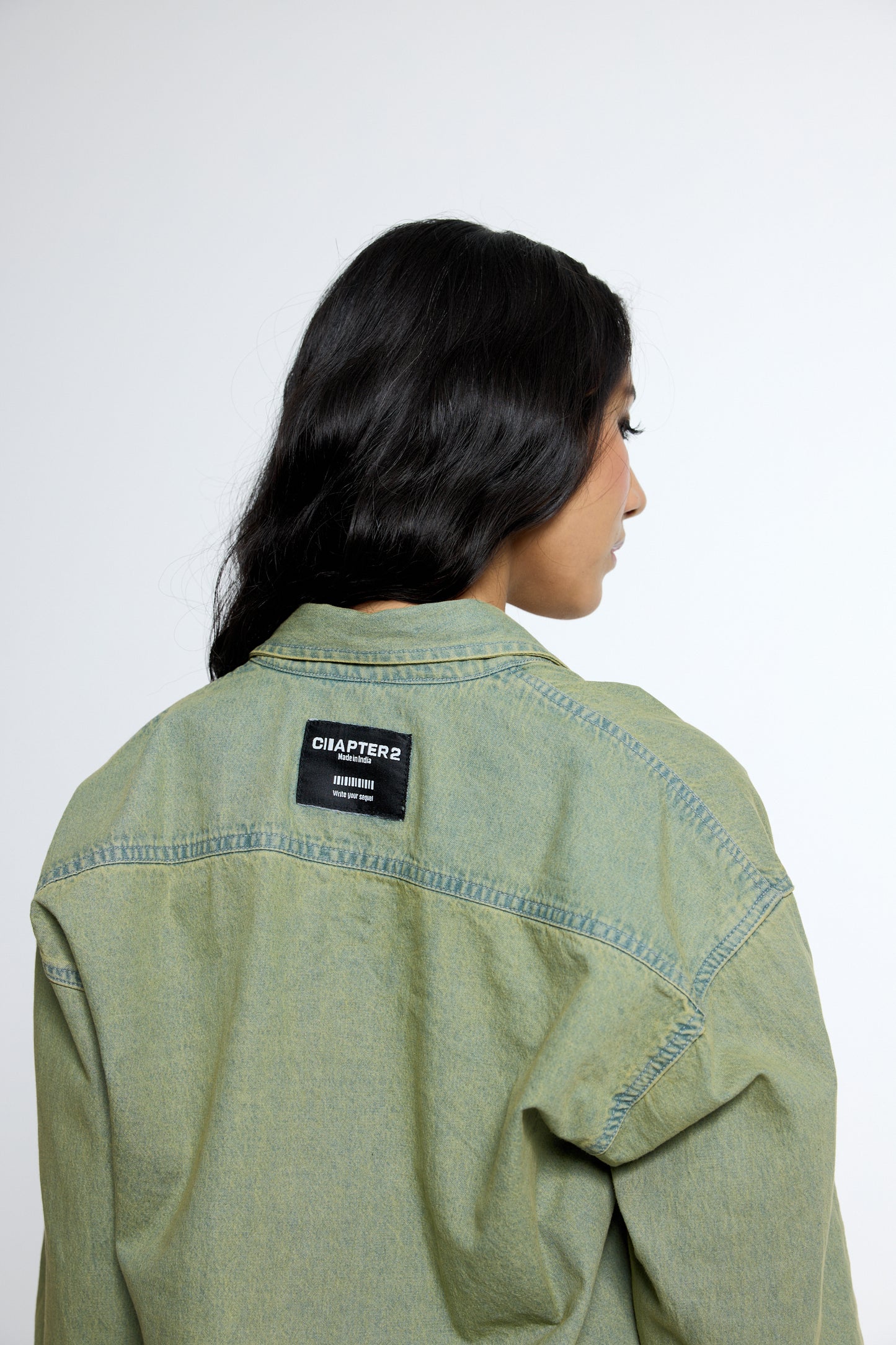 Washed Olive Denim Shirt