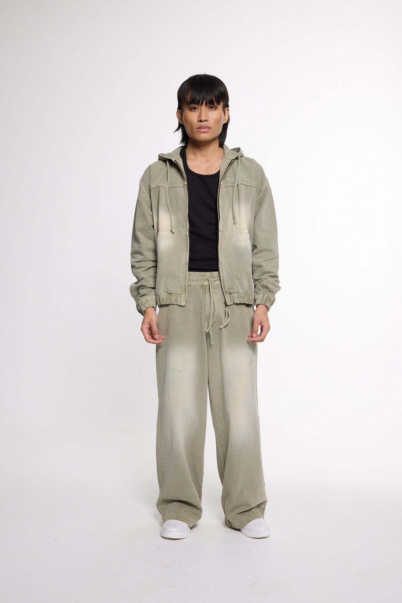 Olive Washed Denim Co-ord Set