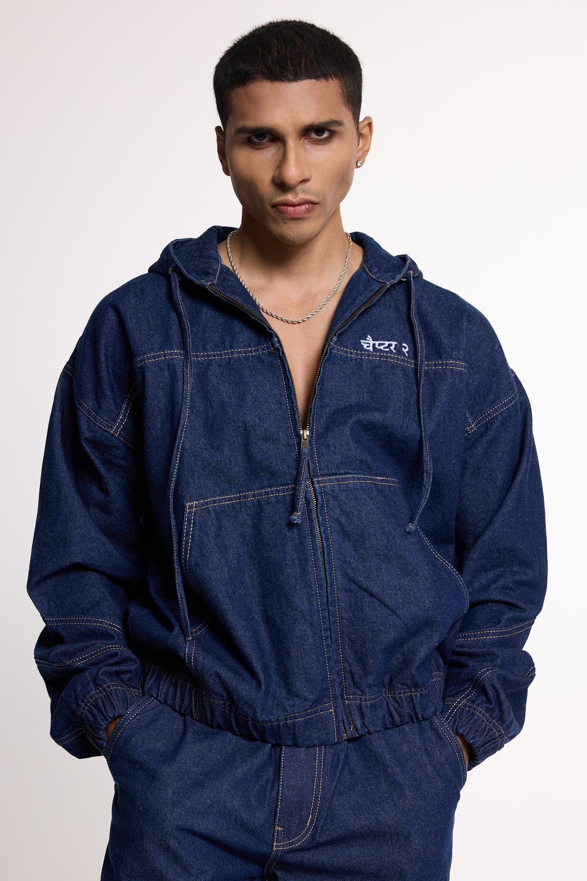 Chapter2Drip Indigo denim hoodie