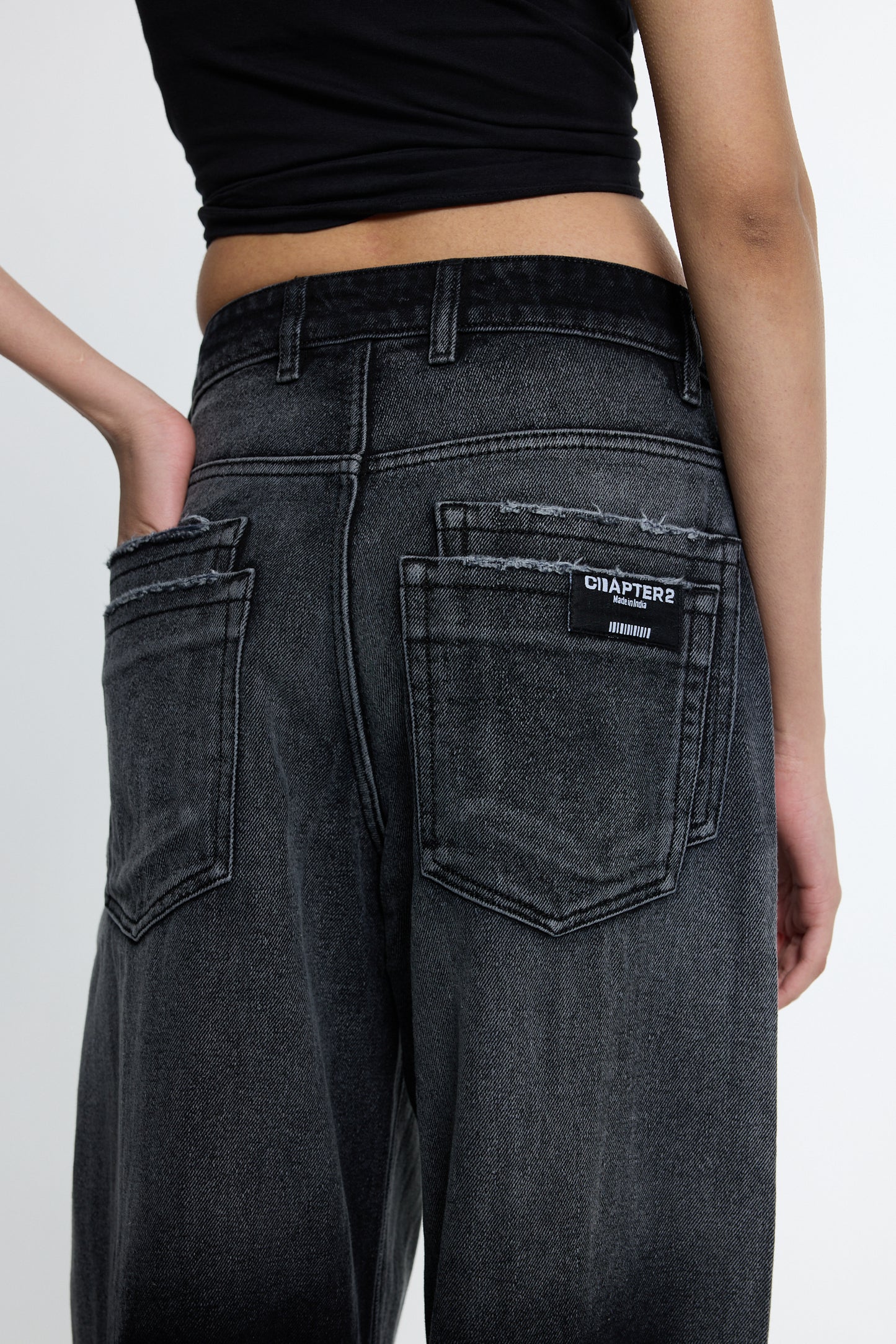 Black Washed Denim Hoodie & Bottoms