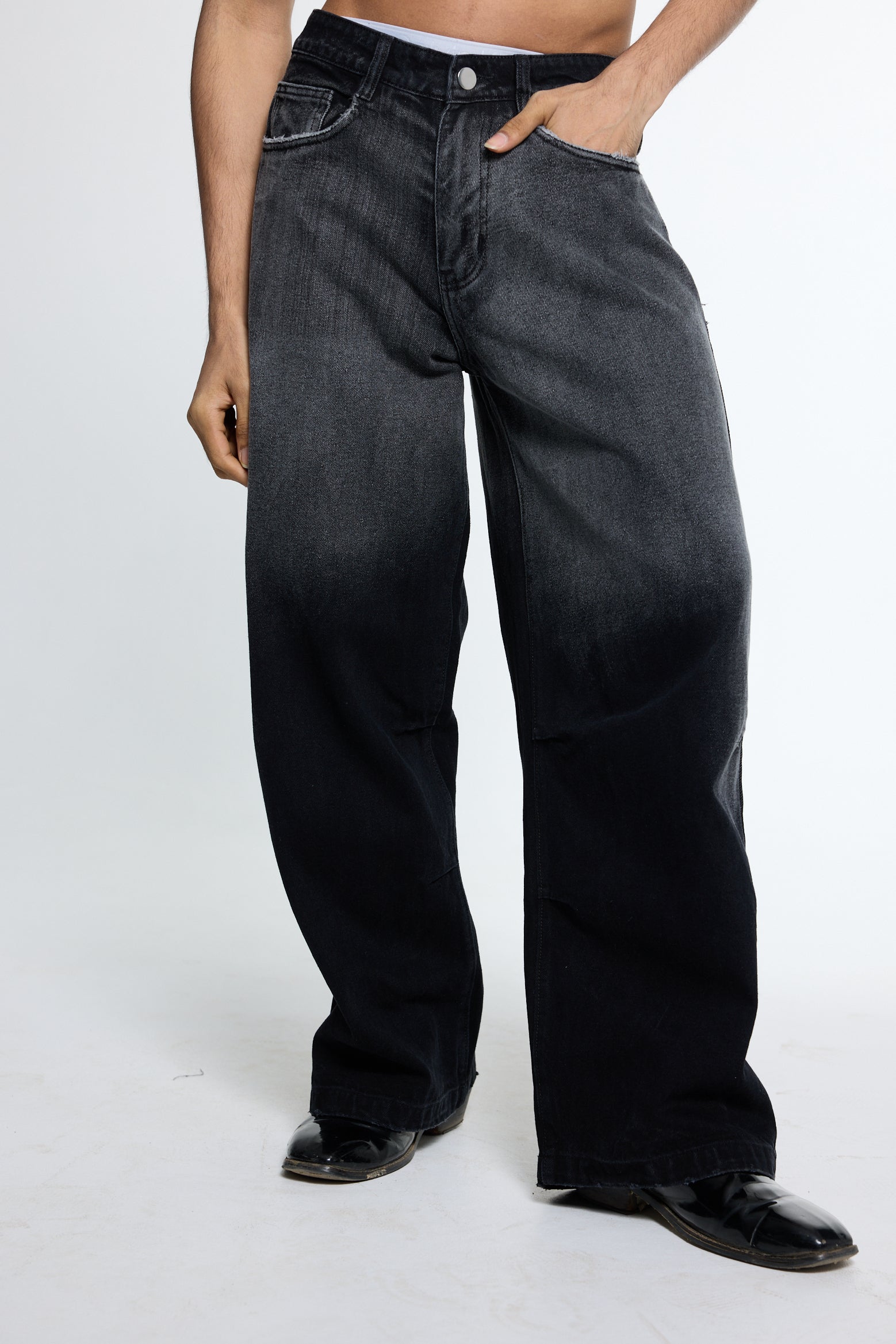 Black Washed Denim Hoodie &amp; Bottoms