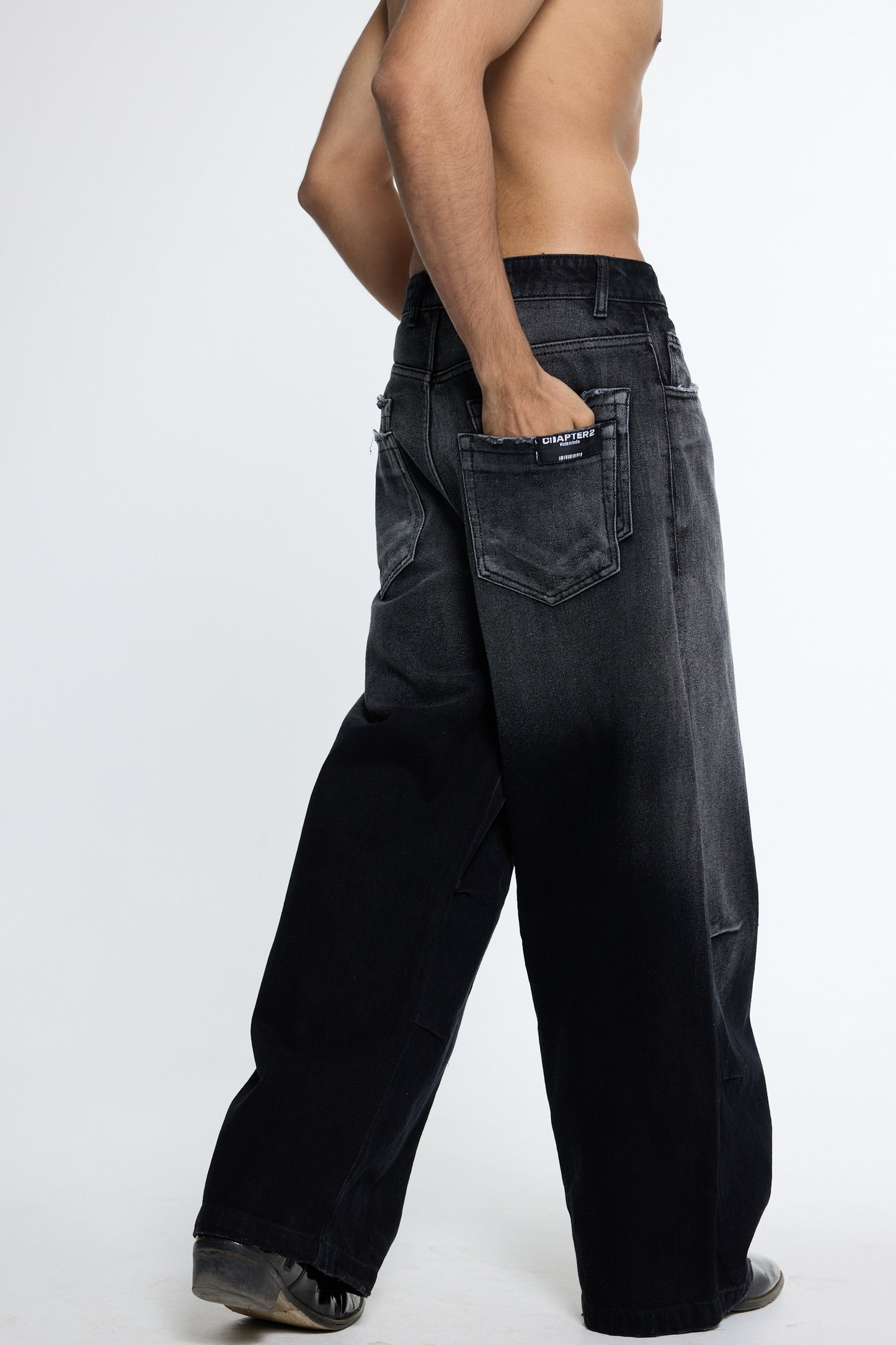 Black Washed Denim Hoodie & Bottoms