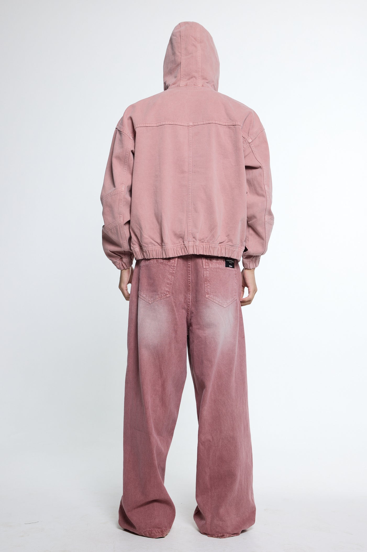 Pink Washed Denim Hoodie