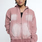 Pink Washed Denim Hoodie