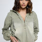 Olive Washed Denim Hoodie