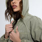 Olive Washed Denim Hoodie