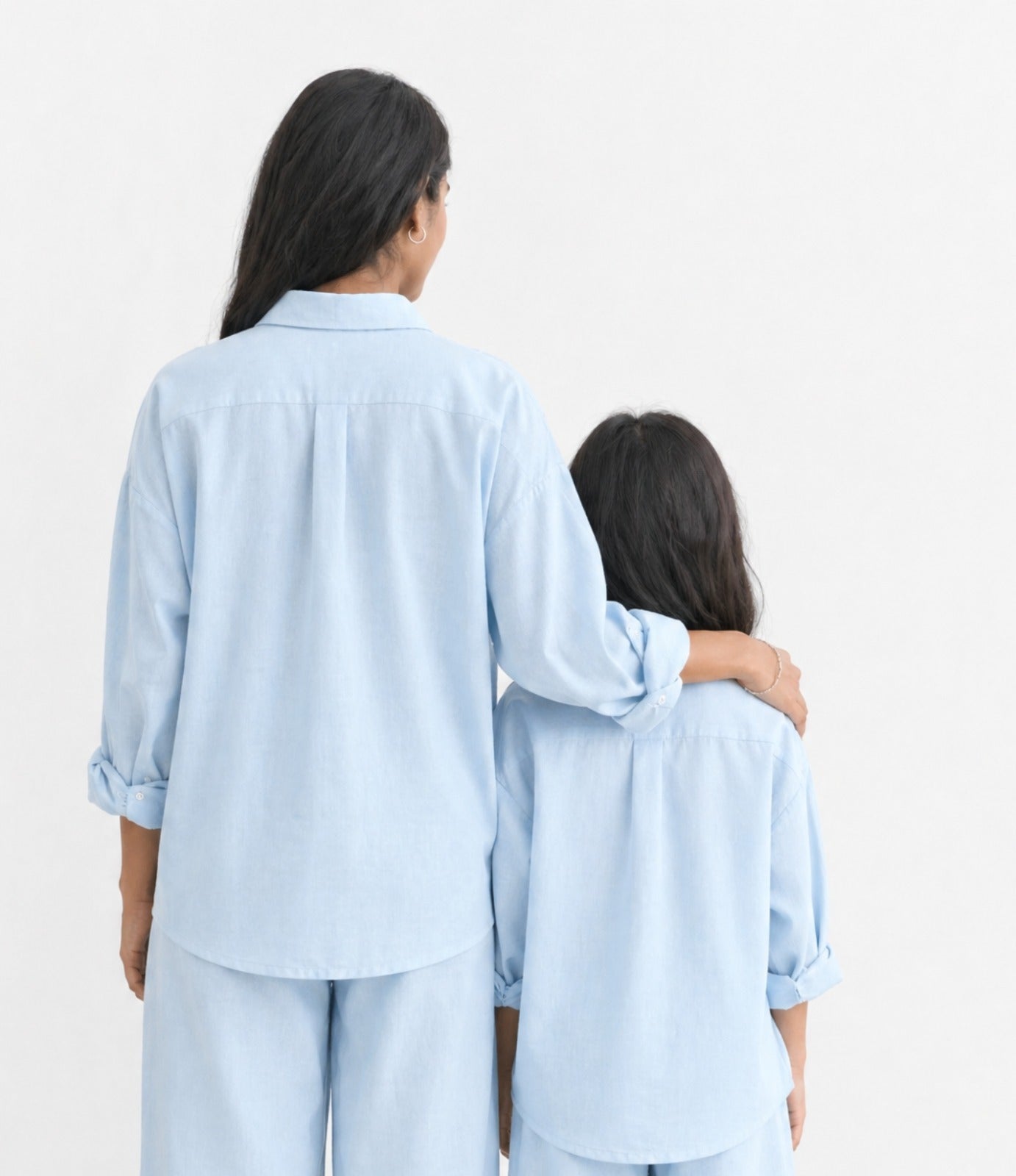 Light Blue Linen Shirt Set of 2