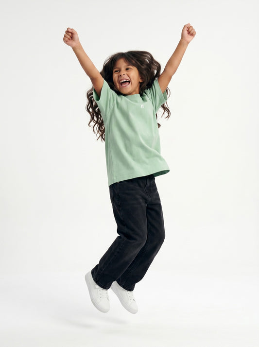 Light Green Solid T-Shirt Jr